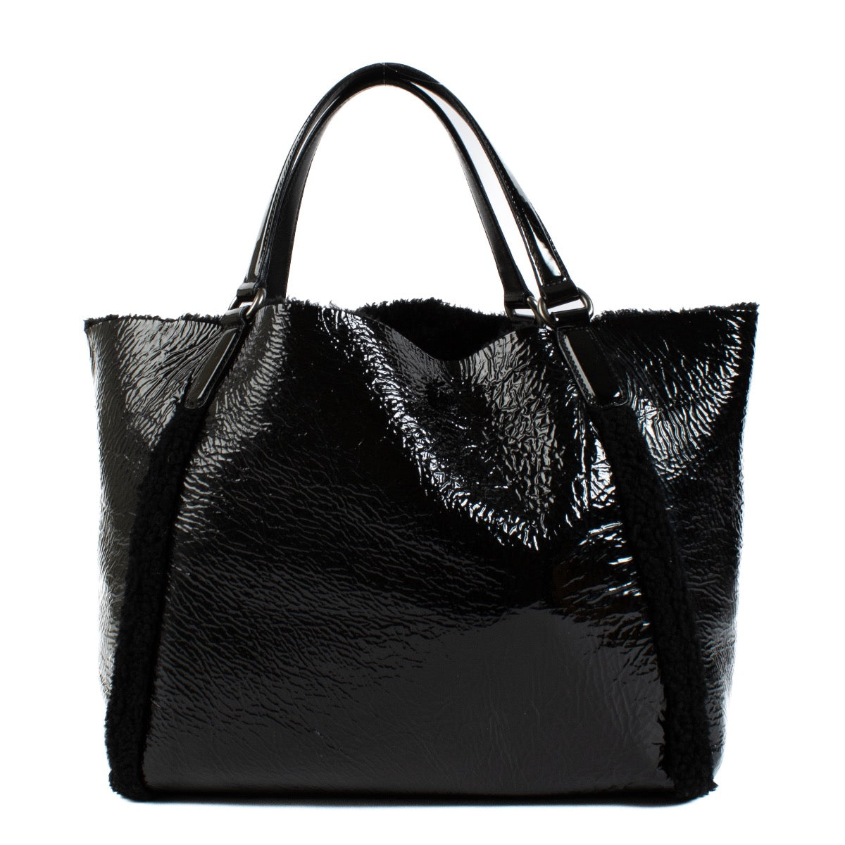 shop 100% authentic second hand Gucci Black Patent Leather Fur Trim Soho Bag on Labellov.com