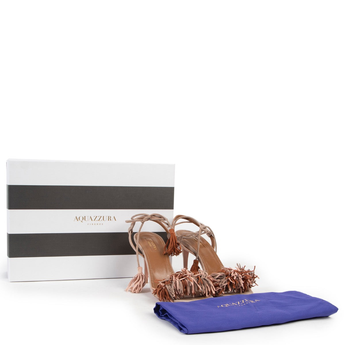 shop safe online 100 authentic second hand Aquazzura Multi Terracotta Suede Pumps - Size 37,5 in very good condition at the right price at Labellov at Antwerp.