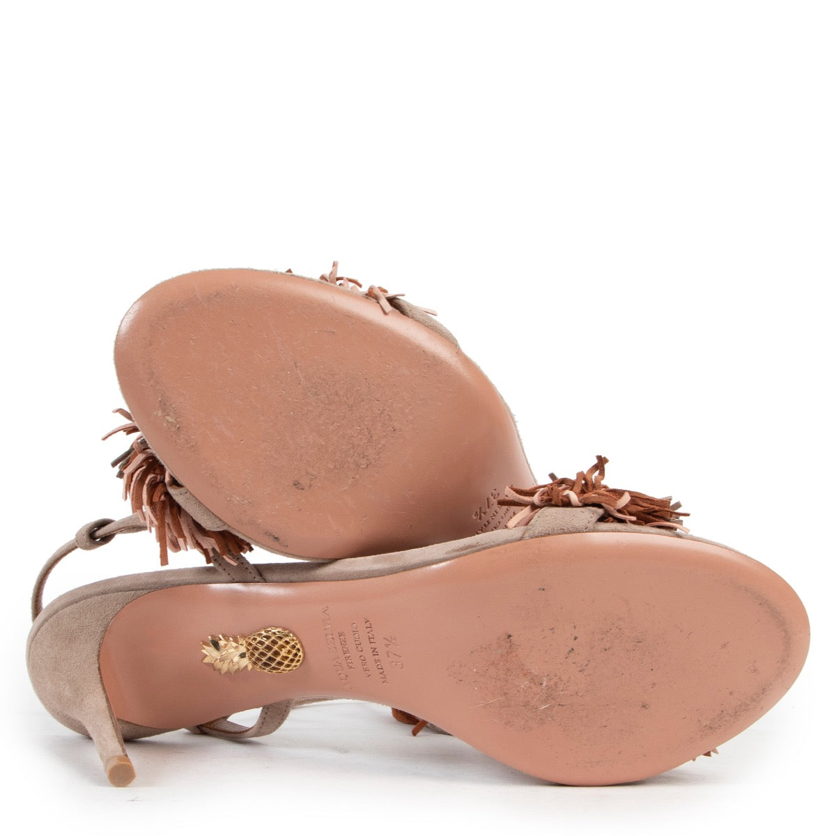 shop safe online 100 authentic second hand Aquazzura Multi Terracotta Suede Pumps - Size 37,5 in very good condition at the right price at Labellov at Antwerp.