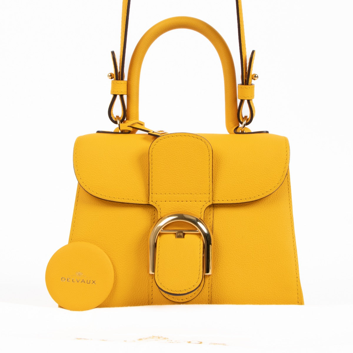 Shop safe online at Labellov this 100% authentic second hand Delvaux Brillant Mini Safran Rodeo Calf