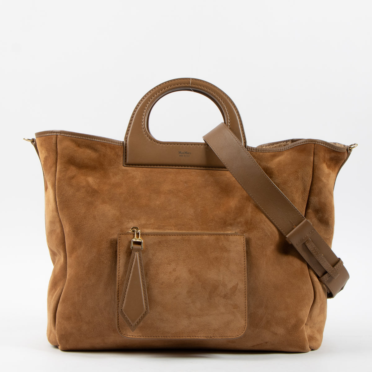 Shop the authentic Max Mara Camel Shearling Tote Bag on Labellov.com.