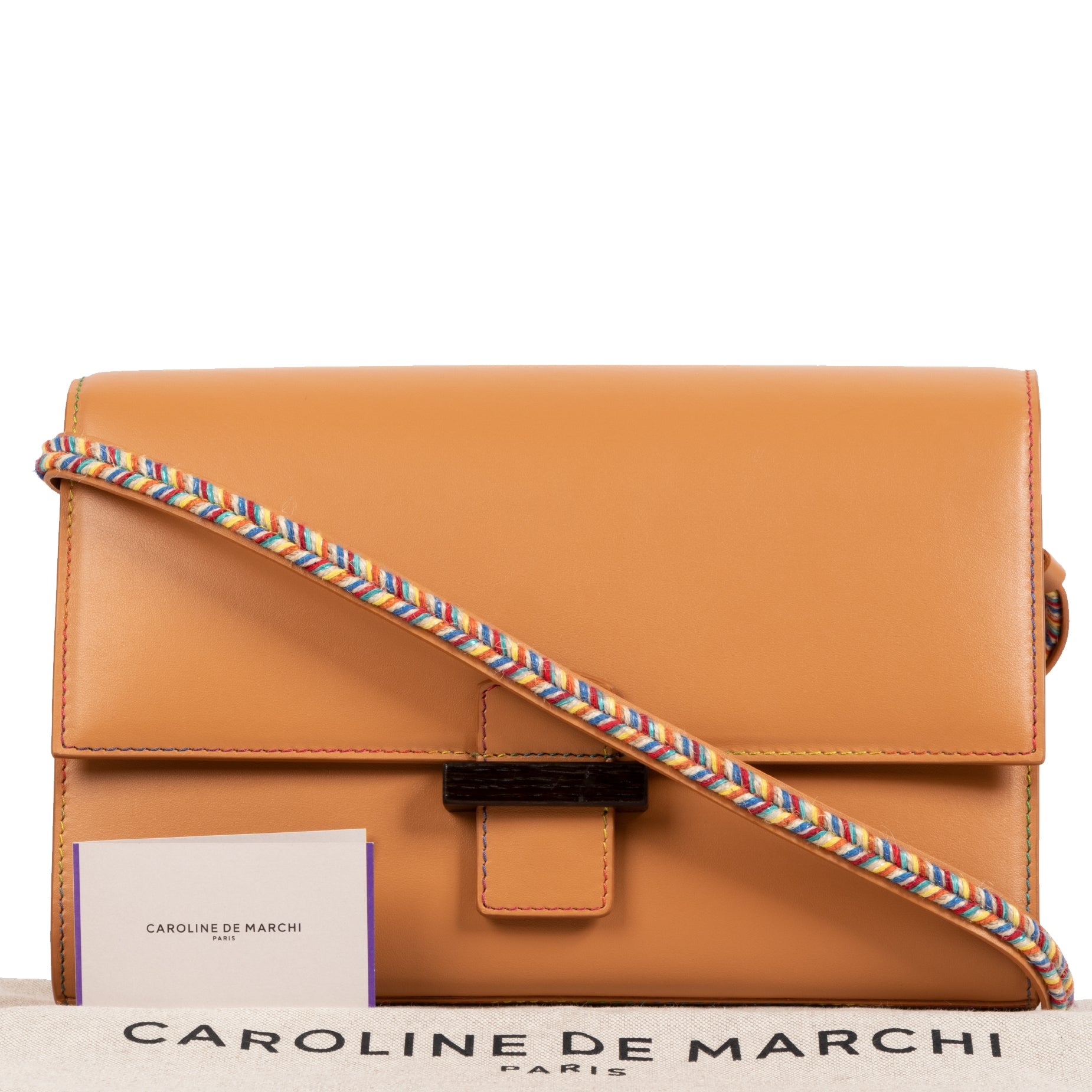 Buy 100% authentic Caroline De Marchi Camel Leather Shoulder Bag for the best price