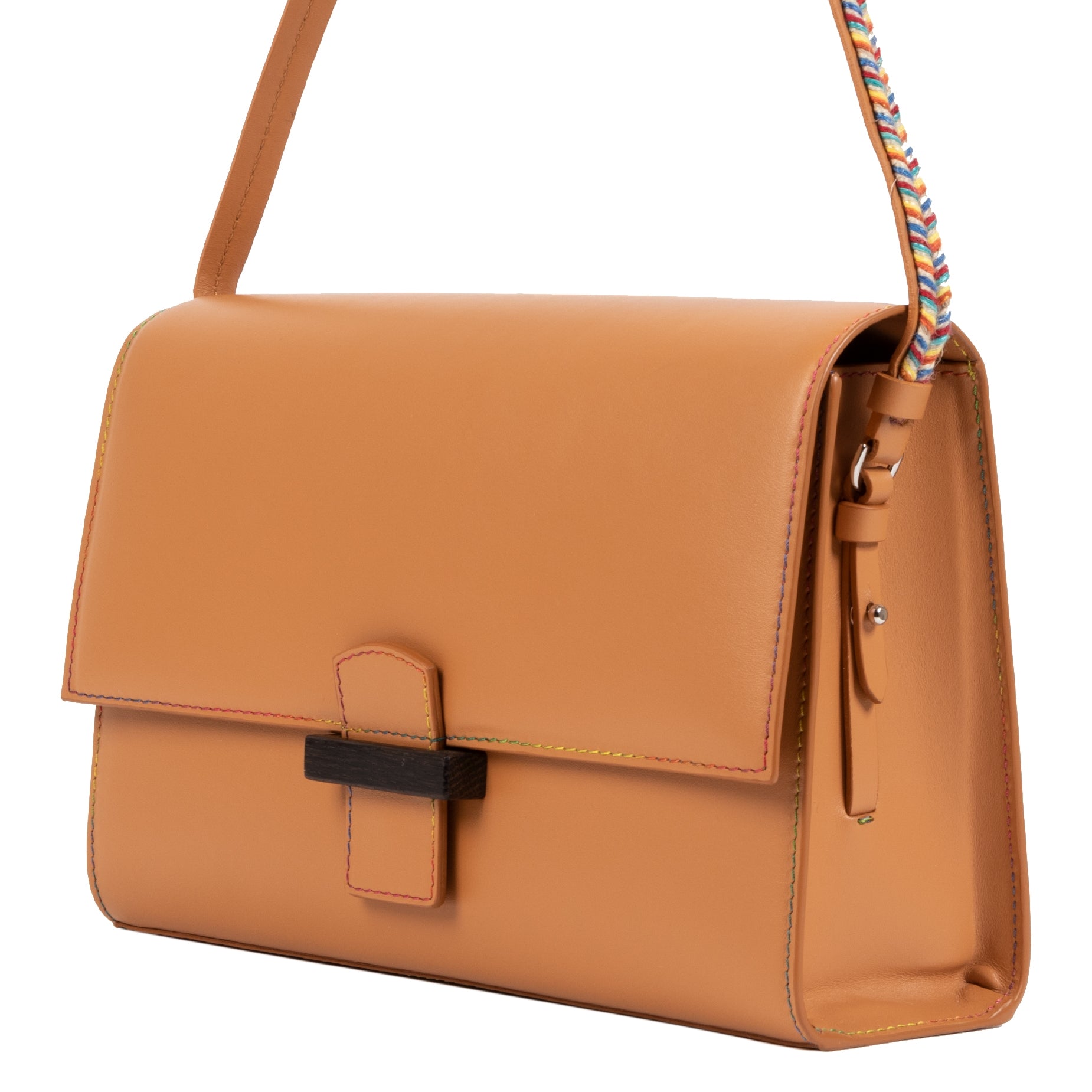 Caroline De Marchi Camel Leather Shoulder Bag