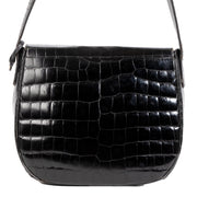 Delvaux Black Cavaliere Croco Shoulder Bag aan de beste prijs bij Labellov tweedehands
