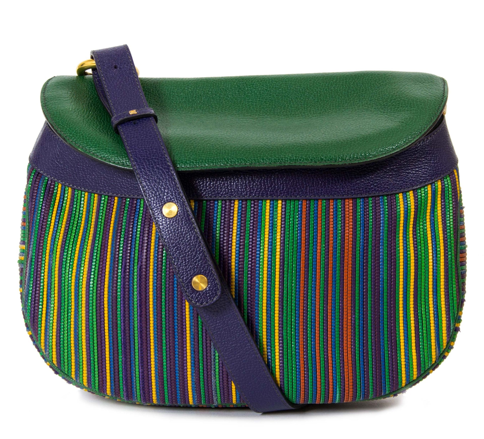 Sac porté épaule Delvaux Multicolor Toile De Cuir