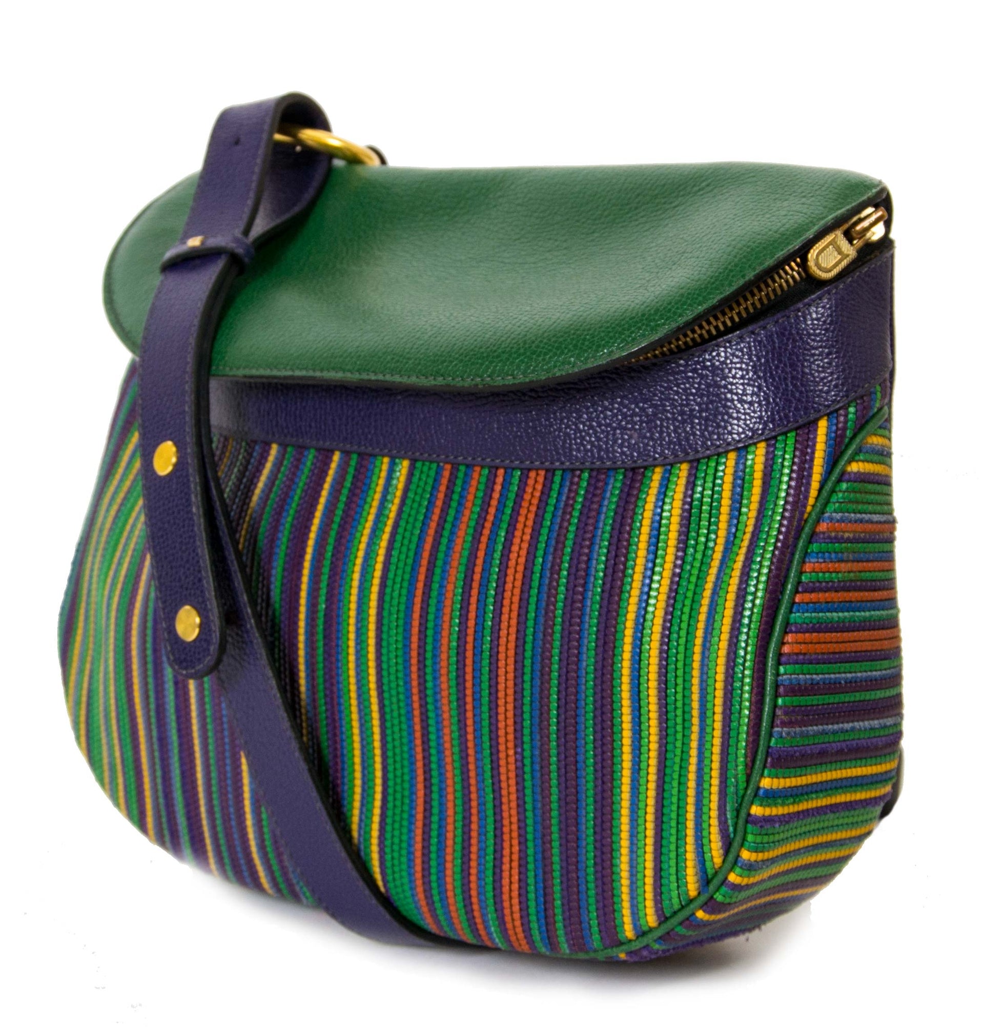 koop Delvaux Multicolor Toile De Cuir Shoulder Bag en betaal veilig online