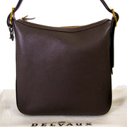 koop Delvaux Brown Leather Shoulderbag bij labellov antwerp