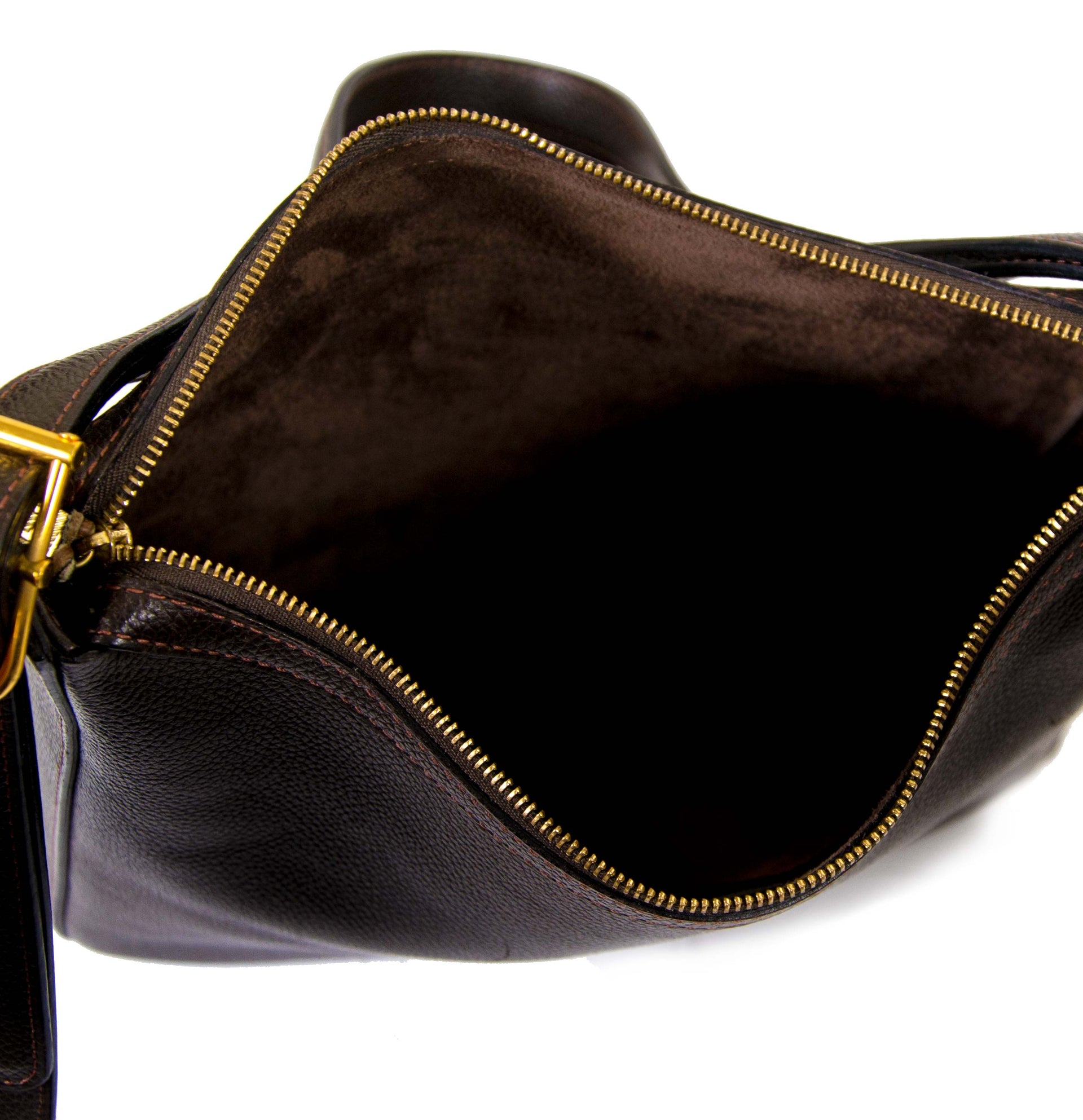 koop Delvaux Brown Leather Shoulderbag bij labellov aan de beste prijs