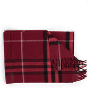Shop authentic second hand Burberry Burgundy Check Cashmere Scarf at Labellov for the best price