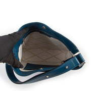 shop authentic second hand Delvaux Blue Louise Hobo MM Allure Vernis Shoulder Bag at Labellov