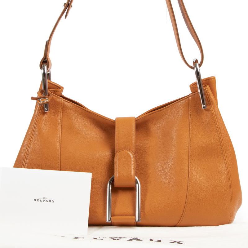 Authentic secondhand Delvaux Orange Chablis Shoulder Bag designer bags fashion luxury vintage webshop safe secure online shopping