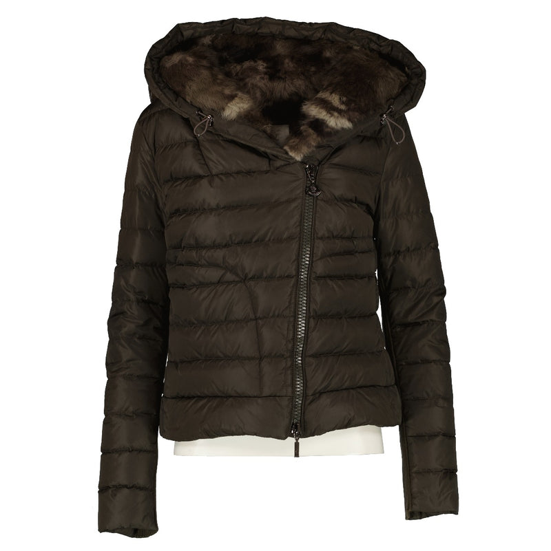 Moncler Brown Fur Hood Langle Down Jacket