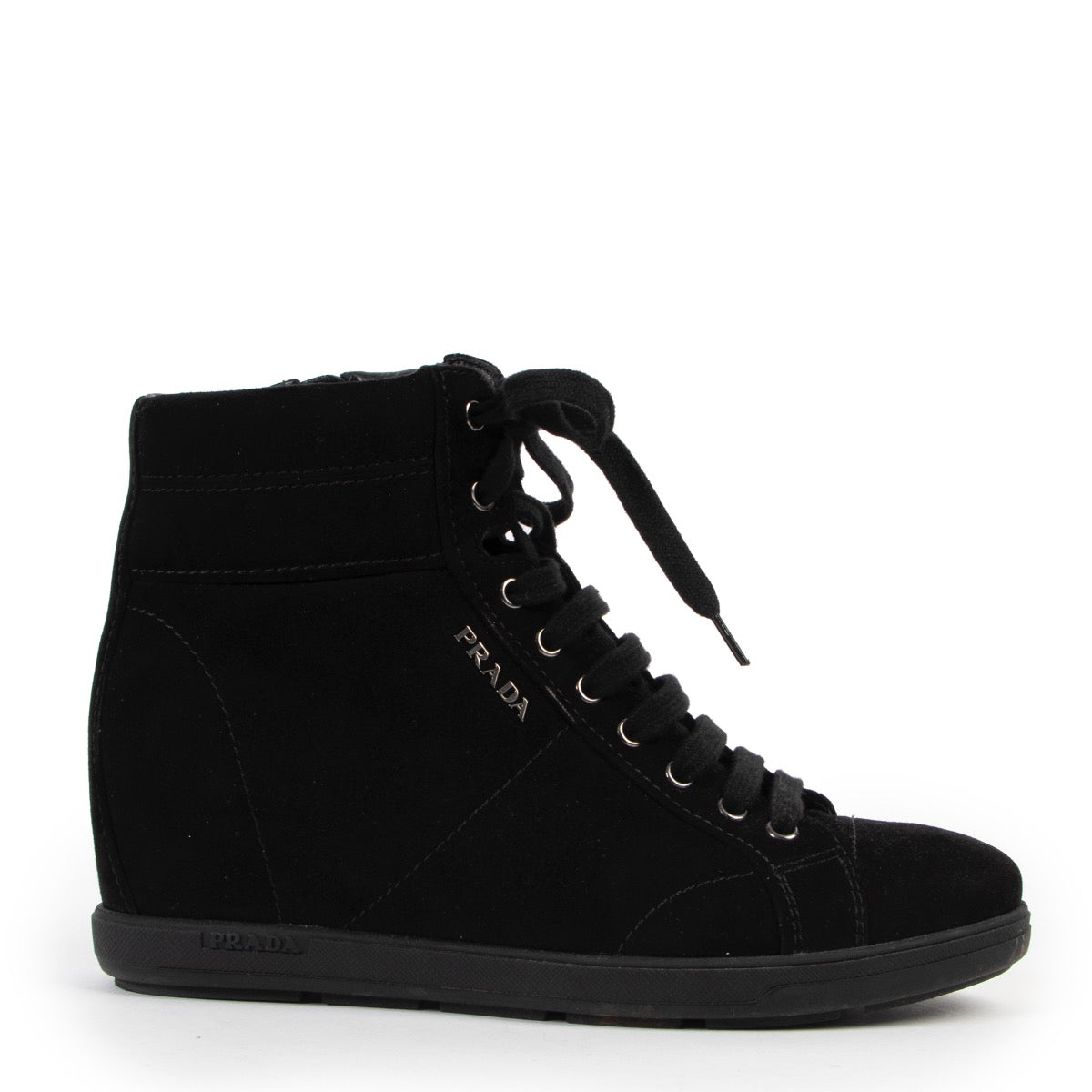 Buy an authentic pair of Prada black sneakers with heel size 37 at Labellov