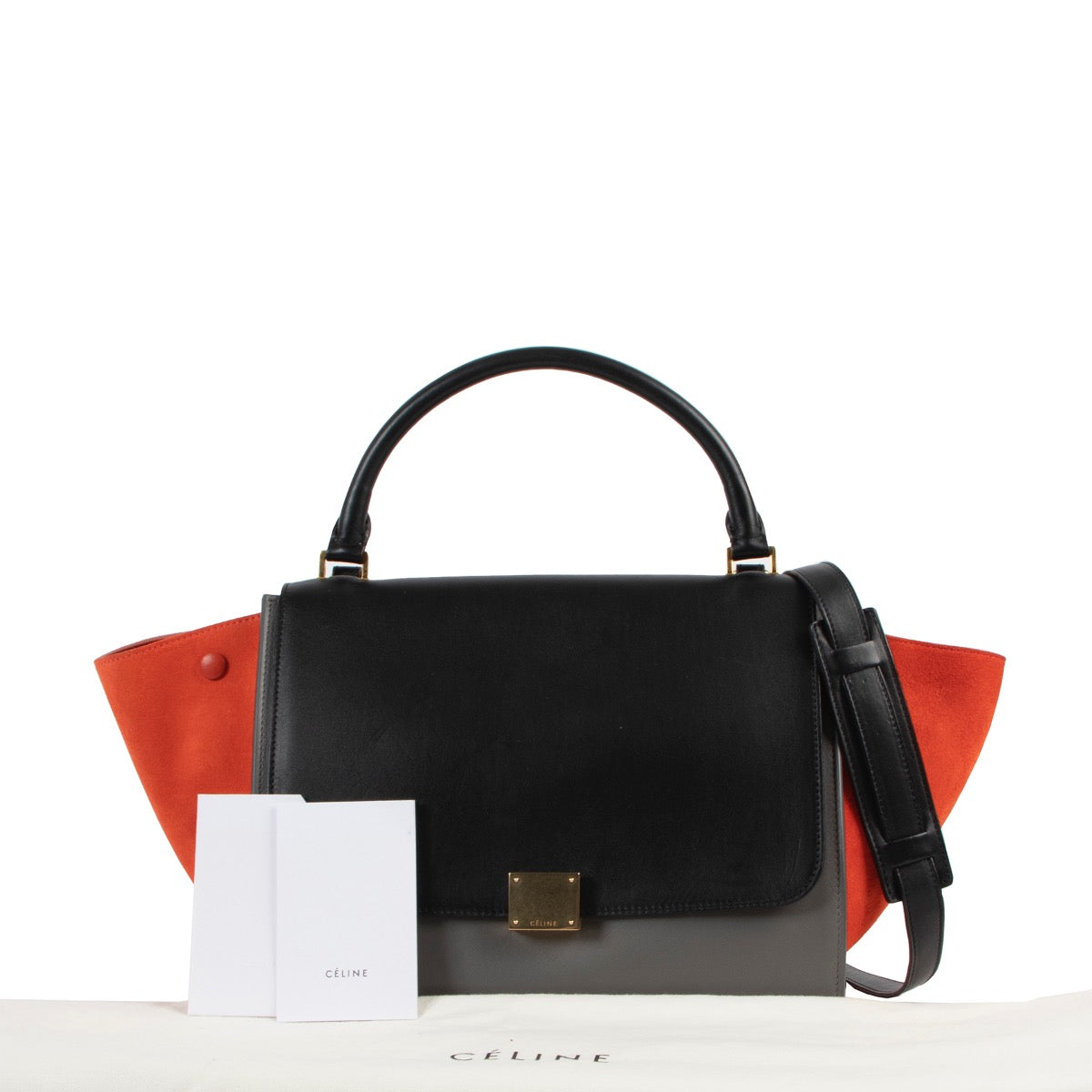 Shop safe online 100% authentic second hand Celine Multicolor Medium Trapeze Shoulder Bag in very good condition at the right price at Labellov in Antwerp.