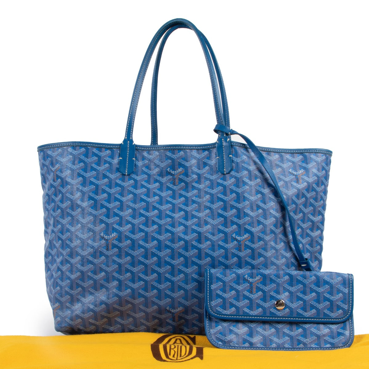 Shop safe online at Labellov 100% authentic second hand Goyard Blue St. Louis PM Tote Bag in very good condition