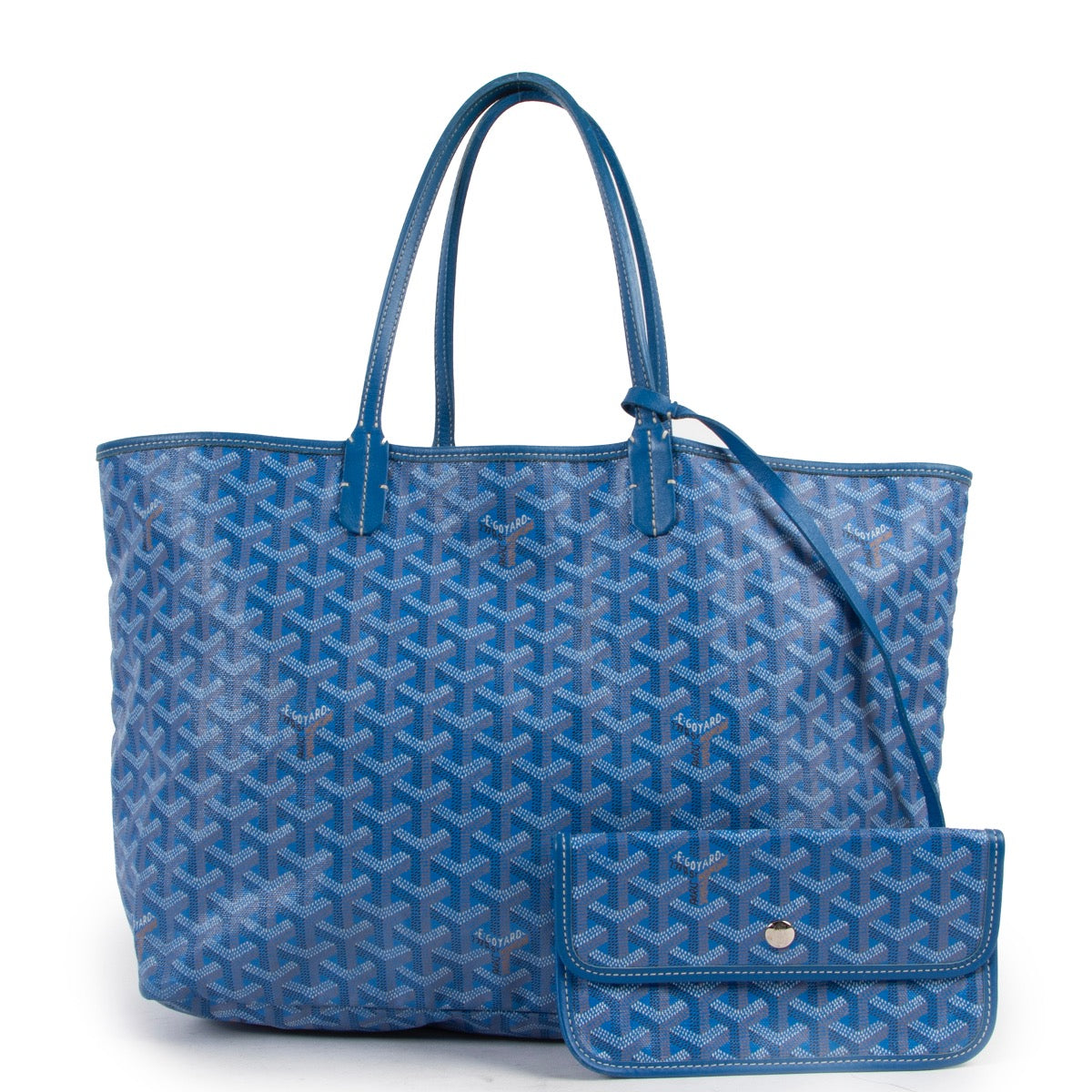 Shop safe online at Labellov 100% authentic second hand Goyard Blue St. Louis PM Tote Bag in very good condition