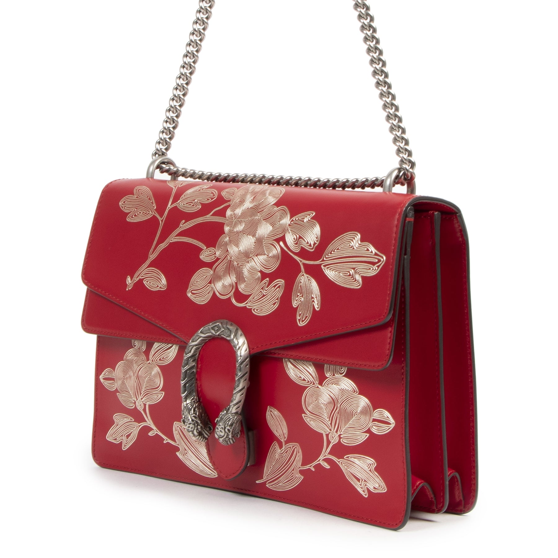 Authentieke tweedehands vintage Gucci Chinese New Year Hibiscus Red Dionysus Special Edition koop online webshop LabelLOV