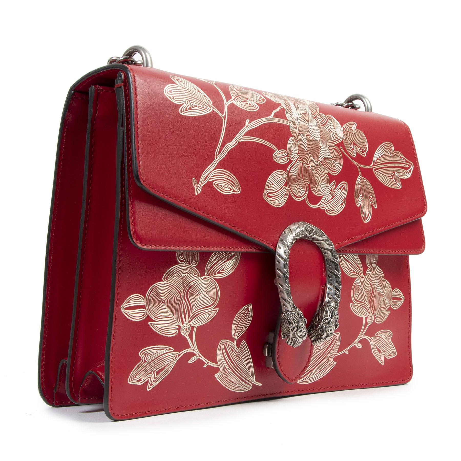Authentique seconde-main vintage Gucci Chinese New Year Hibiscus Red Dionysus Special Edition achète en ligne webshop LabelLOV