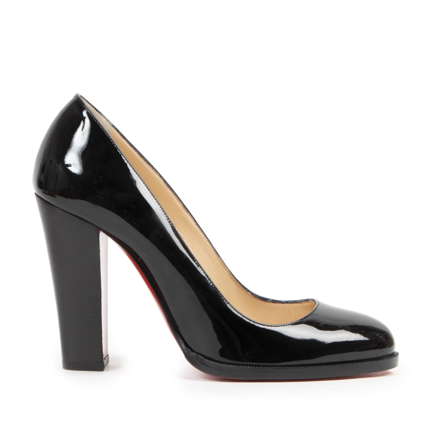 Authentic second-hand vintage Christian Louboutin London B 100 Patent Leather Heels - Size 38,5 buy online webshop LabelLOV