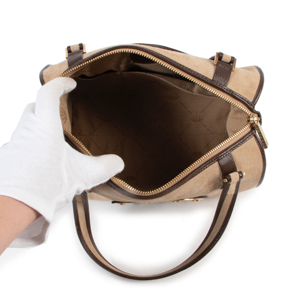 Shop safe online authentic Delvaux Beige Astrid MM Top Handle Bag at Labellov.com.