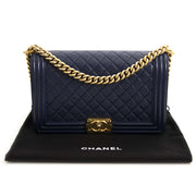 Chanel Blue New Medium Boy Bag online for the best pricce