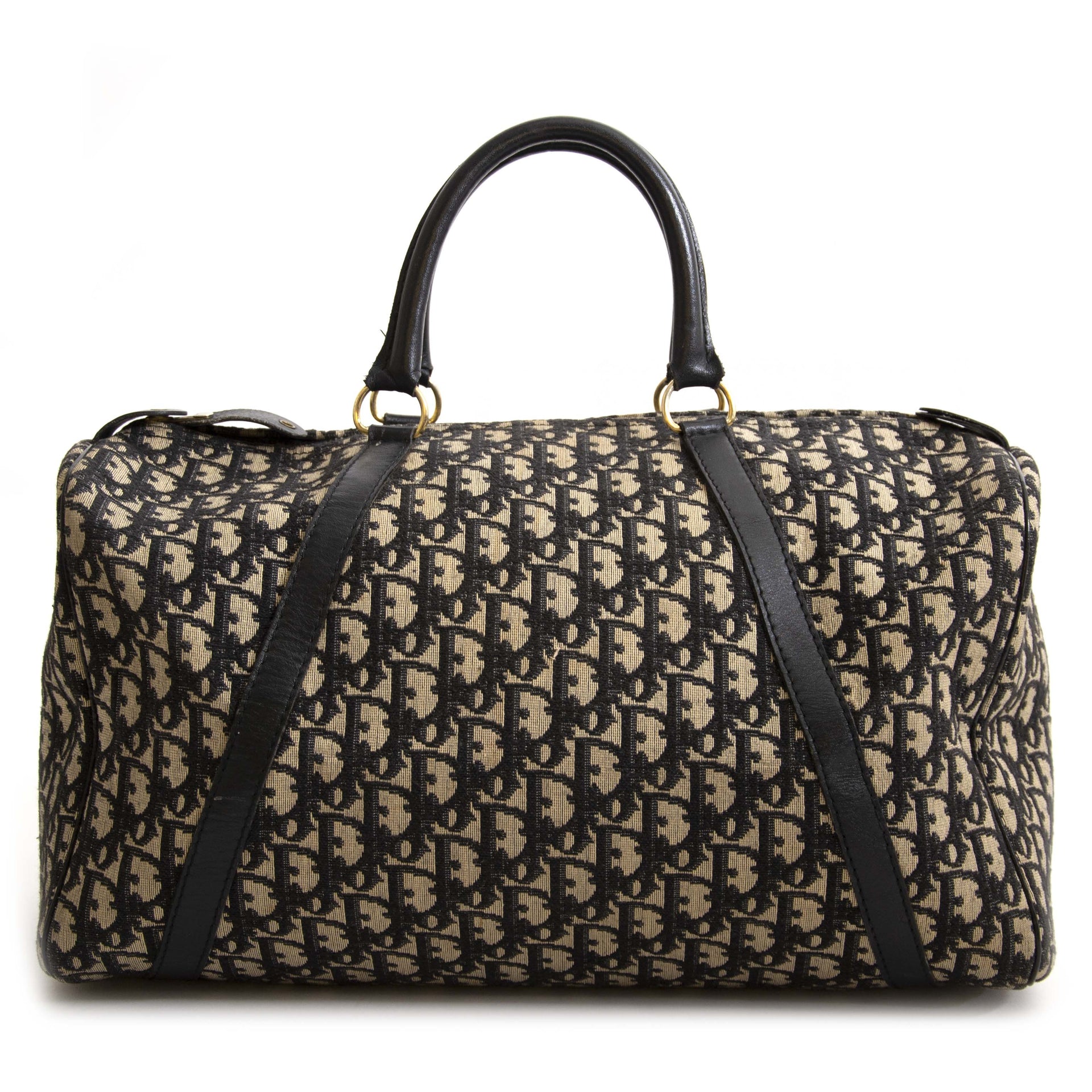 acheter en ligne seconde main Dior Monogram Black Boston Bag