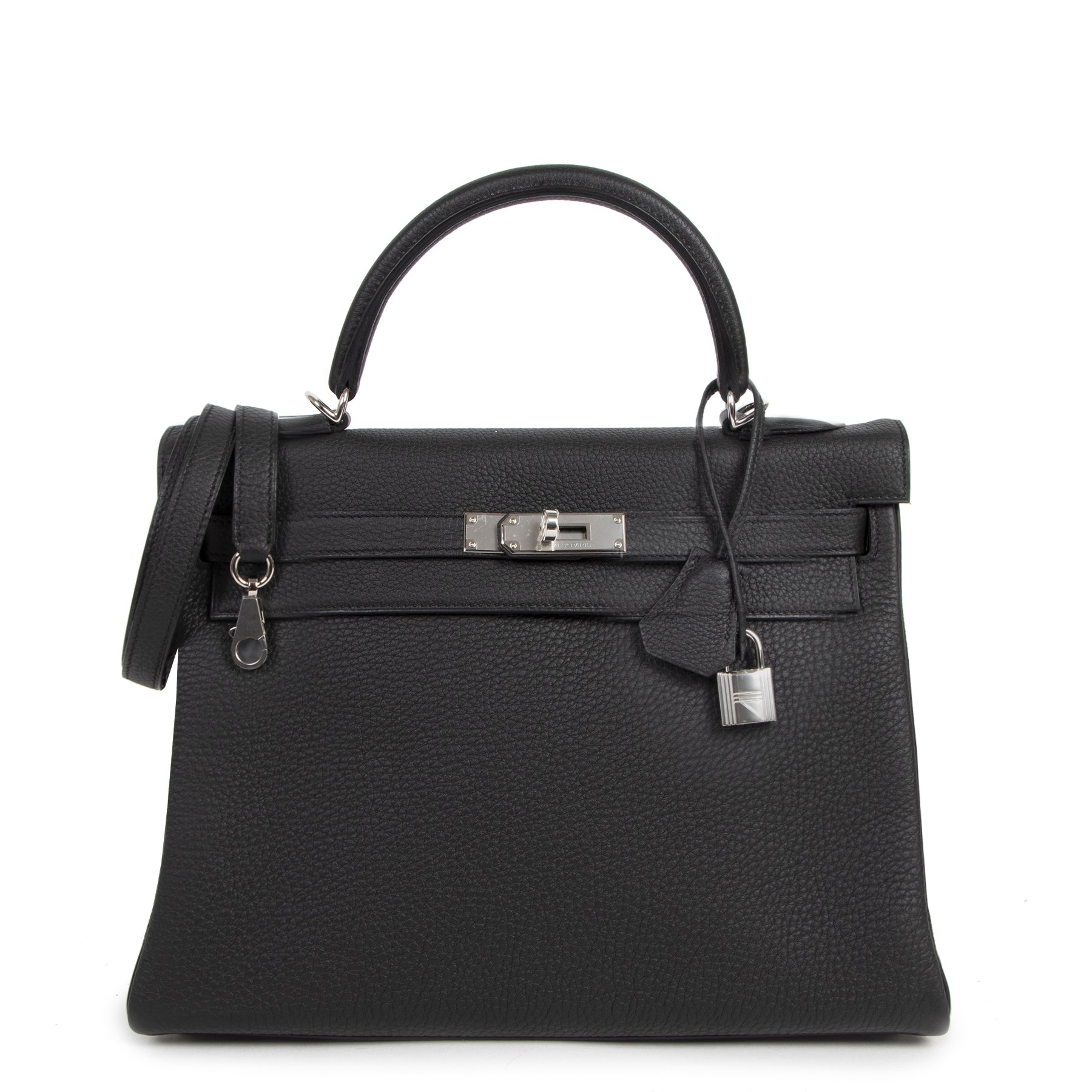 Brand new Hermès Kelly 32 Black Togo PHW for the best price at Labellov secondhand luxury