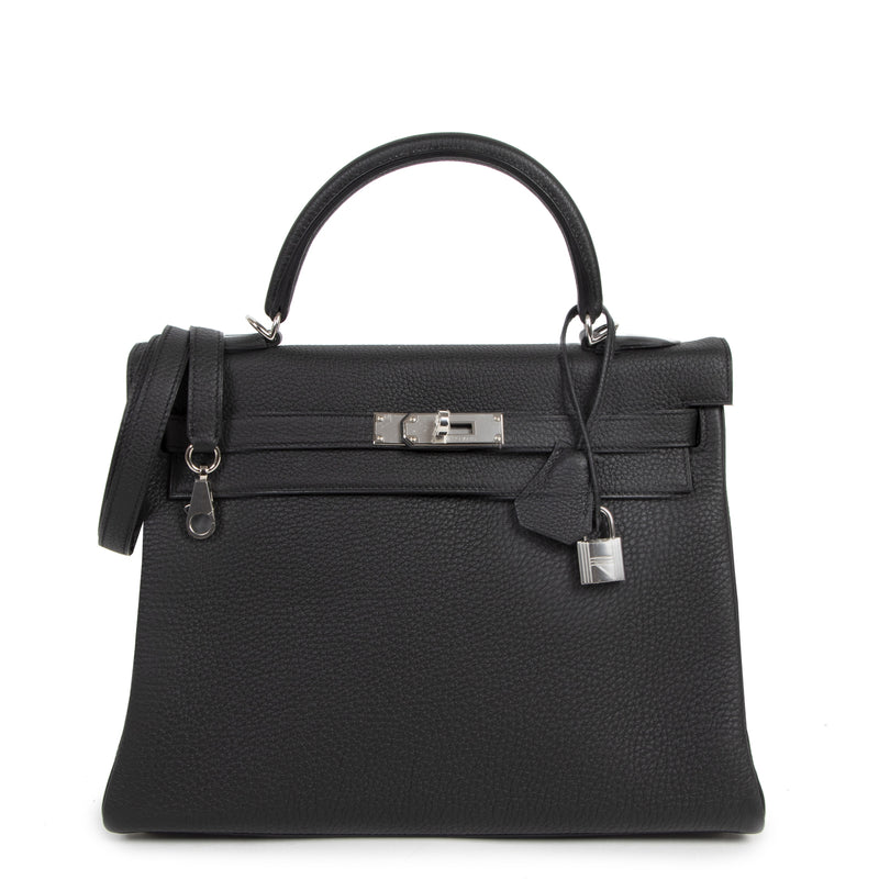 Brand new Hermès Kelly 32 Black Togo PHW for the best price at Labellov secondhand luxury