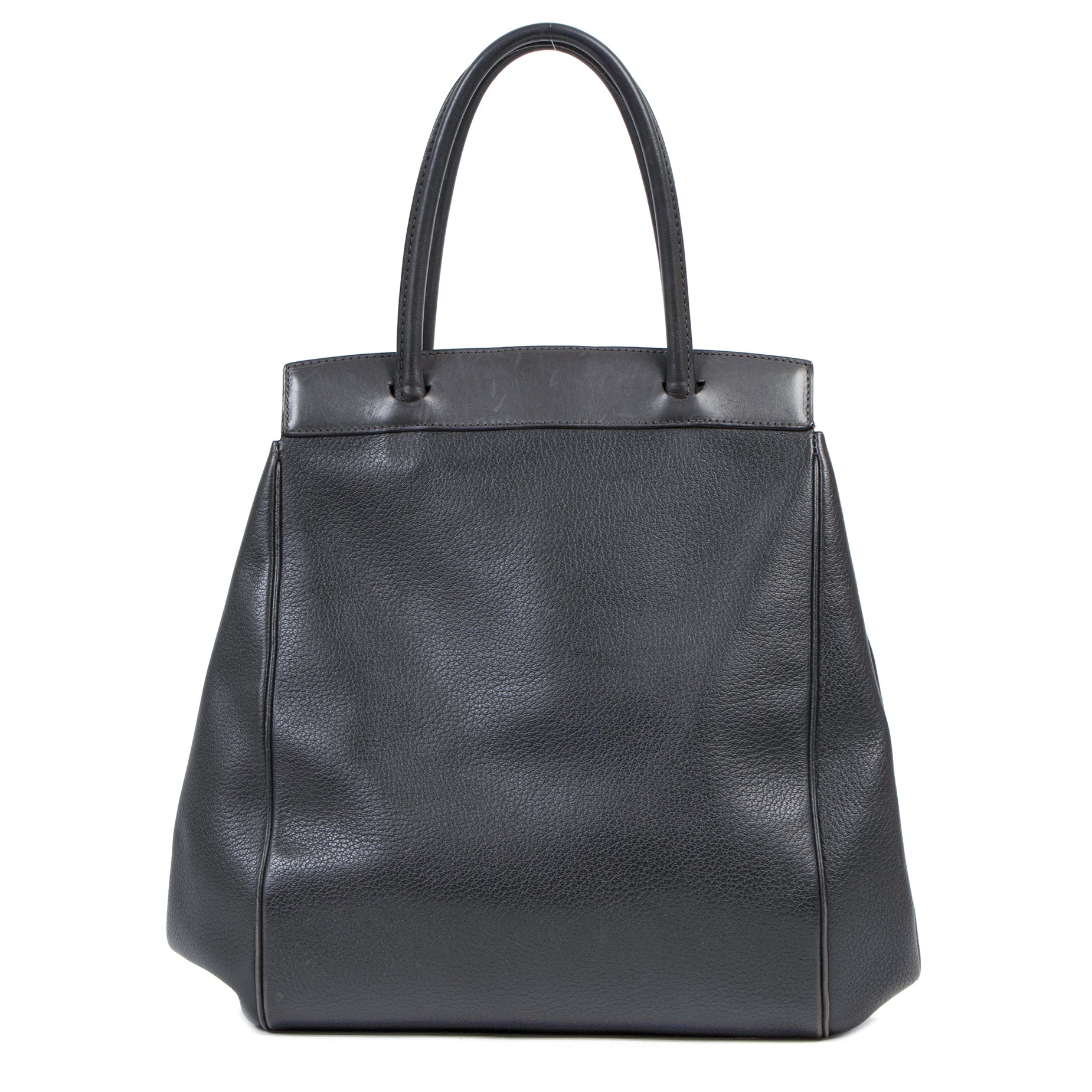 Authentieke Tweedehands Delvaux Grey Baladin Bag juiste prijs veilig online shoppen luxe merken webshop winkelen Antwerpen België mode fashion