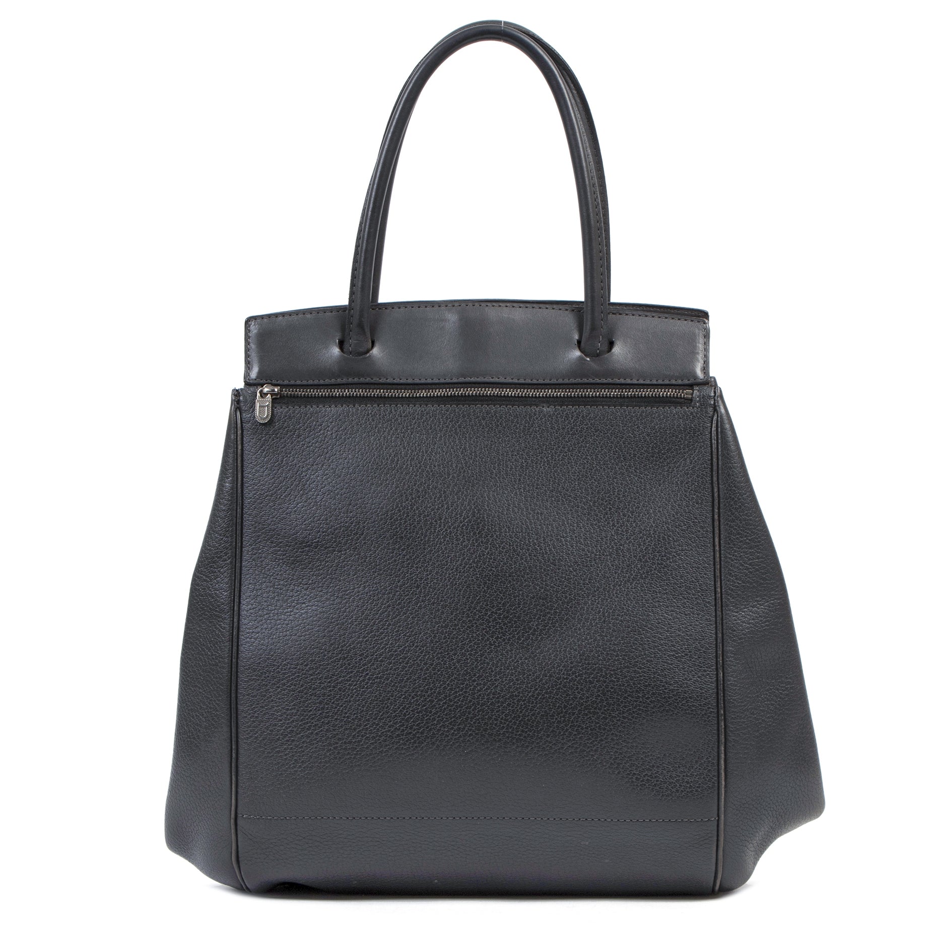 Authentic secondhand Delvaux Grey Baladin Bag designer bags fashion luxury vintage webshop safe secure online shopping designer high end brands