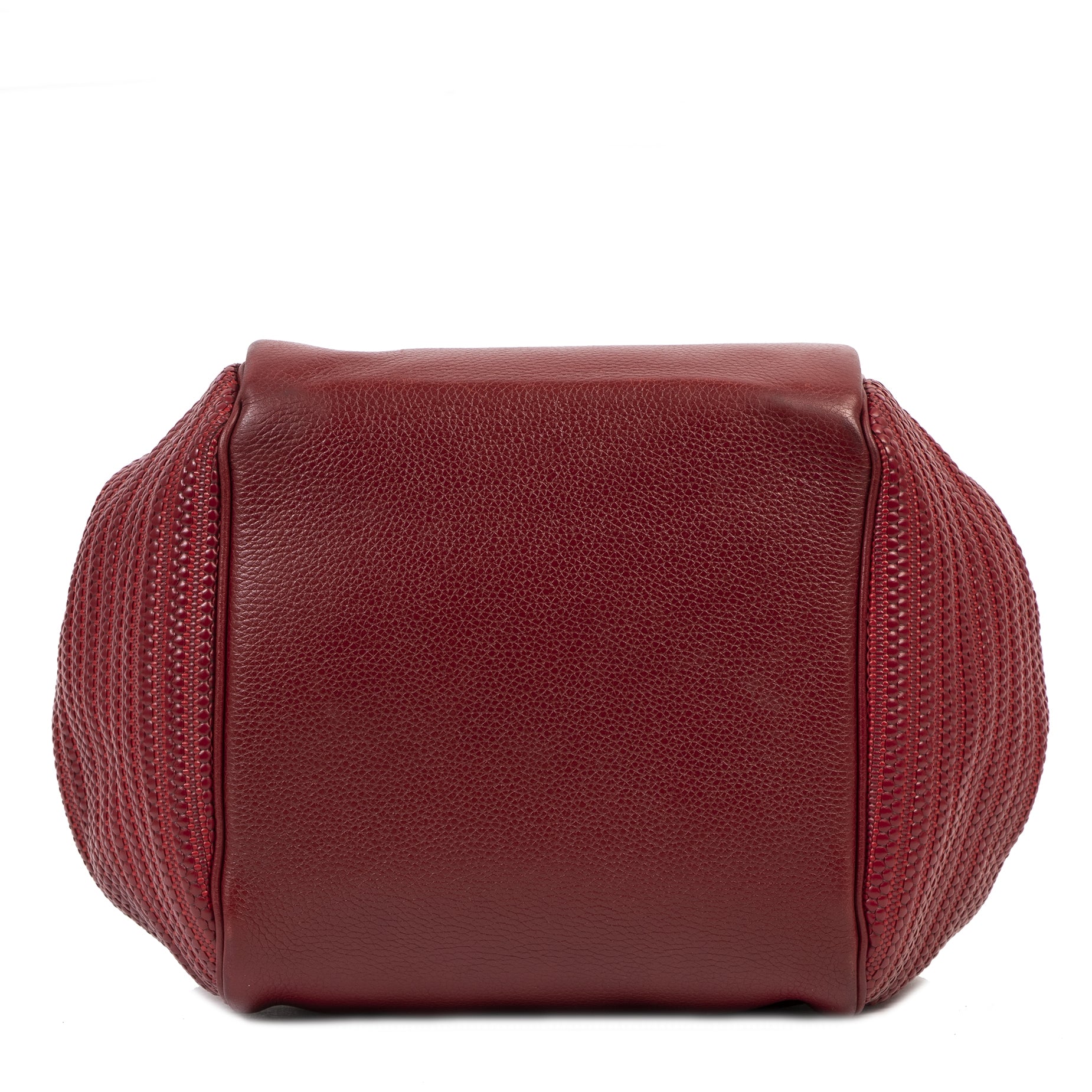 Authentique seconde-main vintage Delvaux Red Corail Tissage Bucket Bag achète en ligne webshop LabelLOV