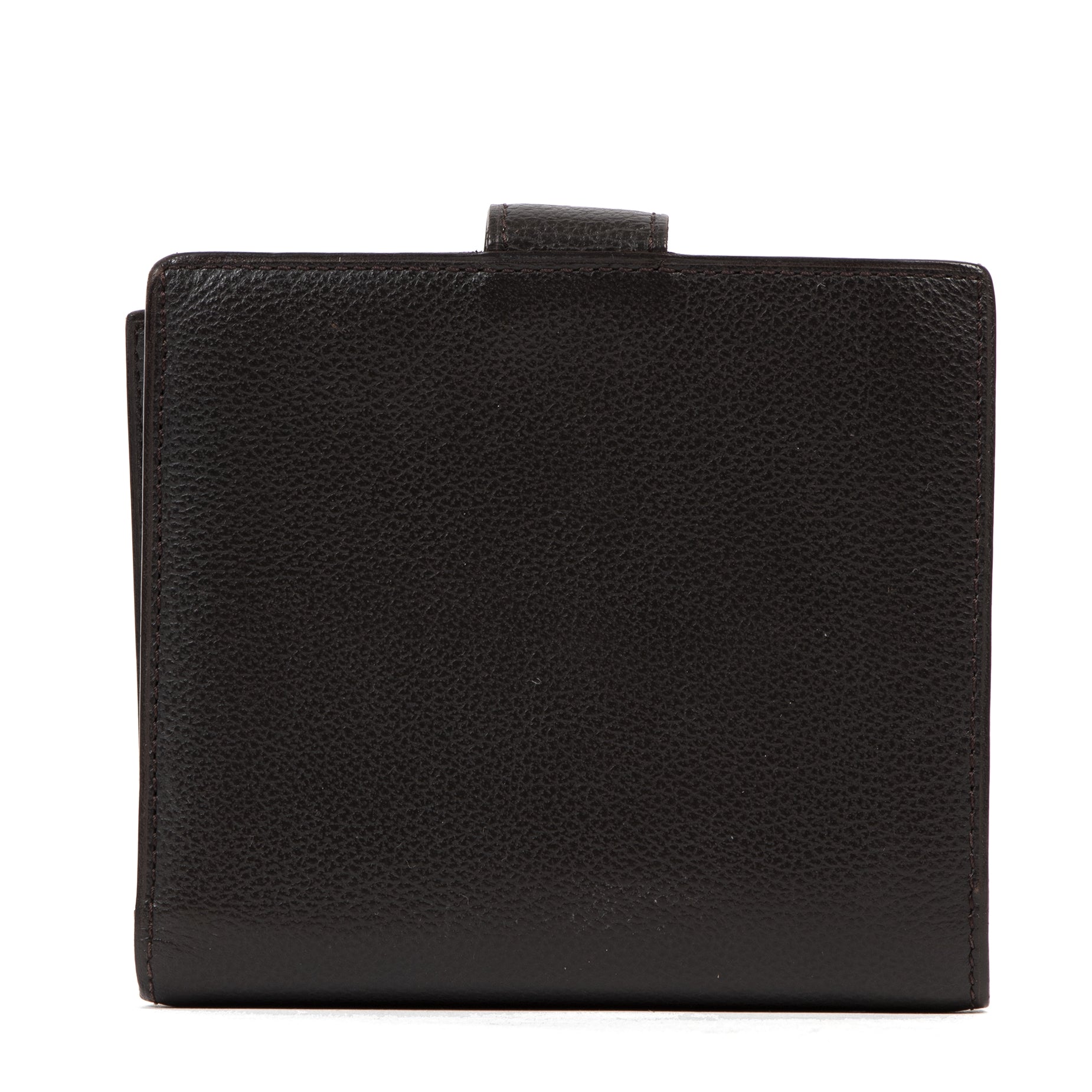 Authentic second-hand vintage Delvaux Chocolate Compact Wallet buy online webshop LabelLOV