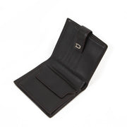 Authentieke tweedehands vintage Delvaux Chocolate Compact Wallet koop online webshop LabelLOV