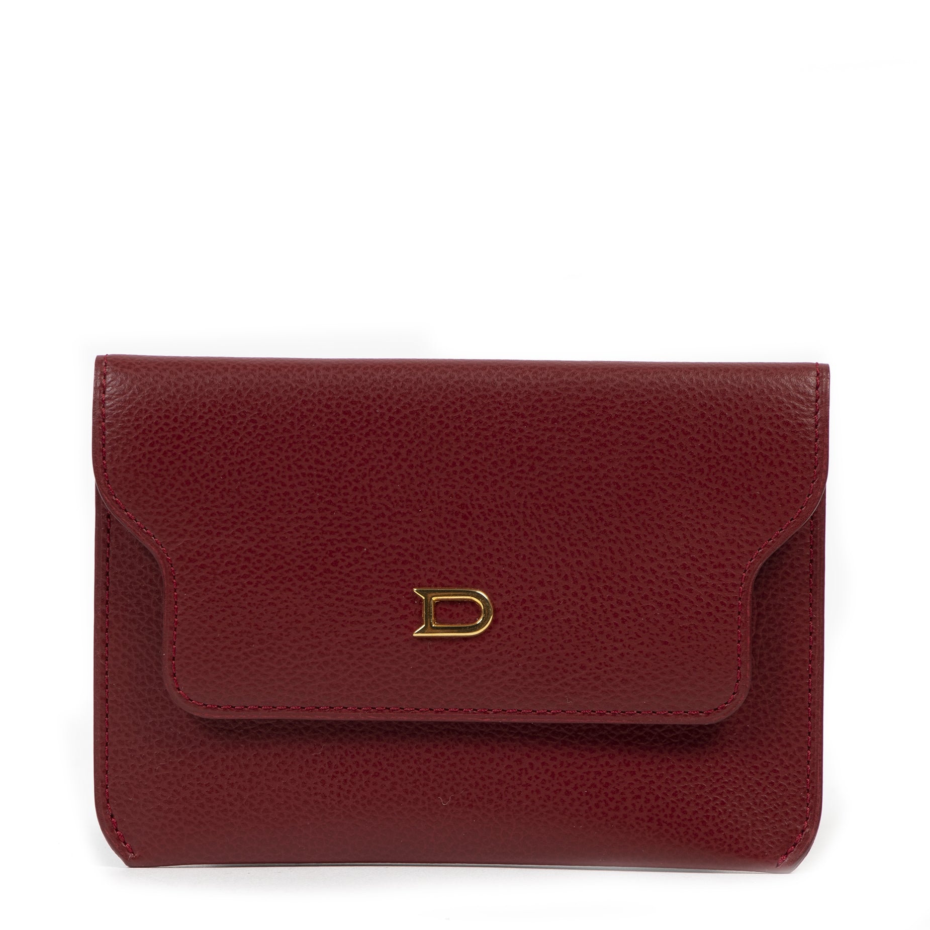 Authentique seconde-main vintage Delvaux Burgundy Wallet achète en ligne webshop LabelLOV