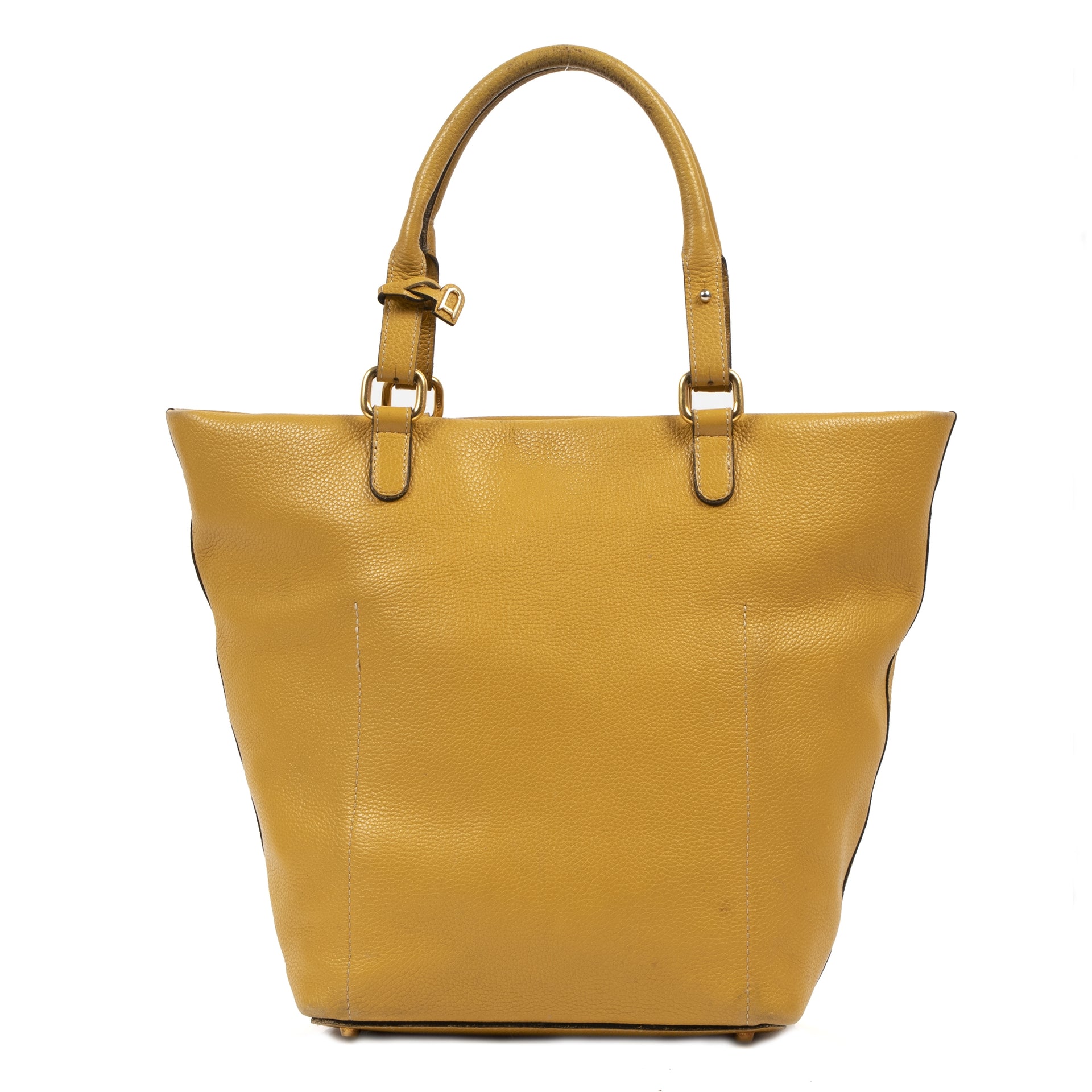 Authentique seconde-main vintage Delvaux Mustard Leather Tote Bag achète en ligne webshop LabelLOV