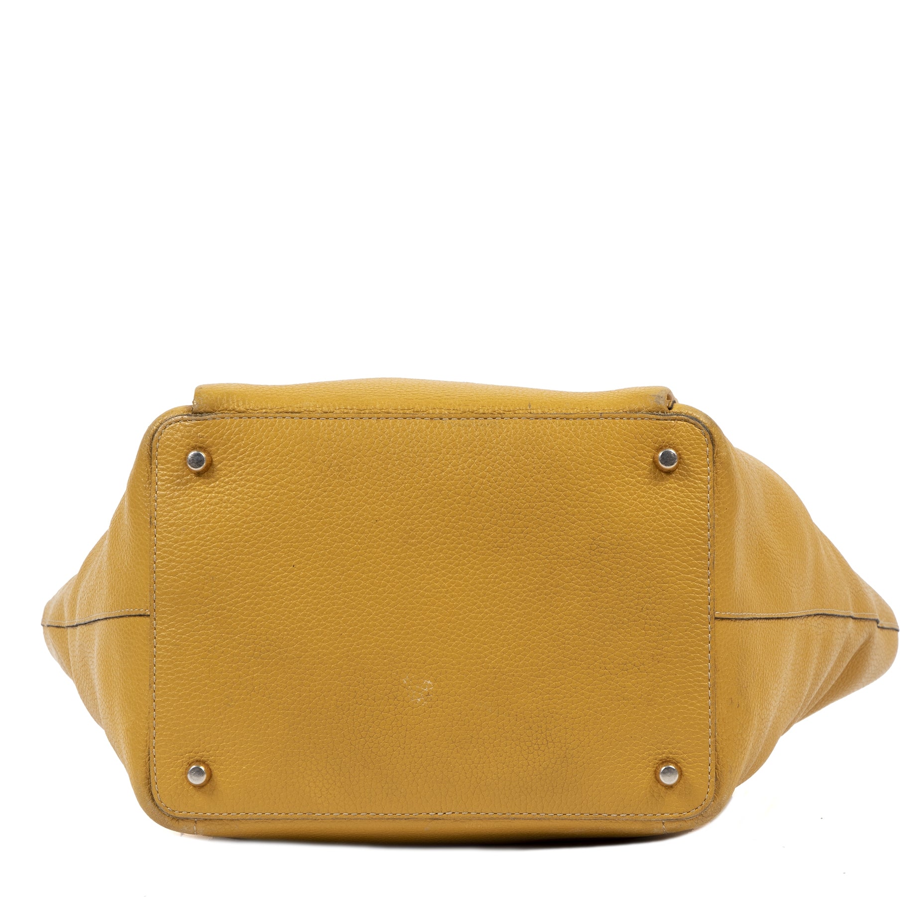 Authentique seconde-main vintage Delvaux Mustard Leather Tote Bag achète en ligne webshop LabelLOV
