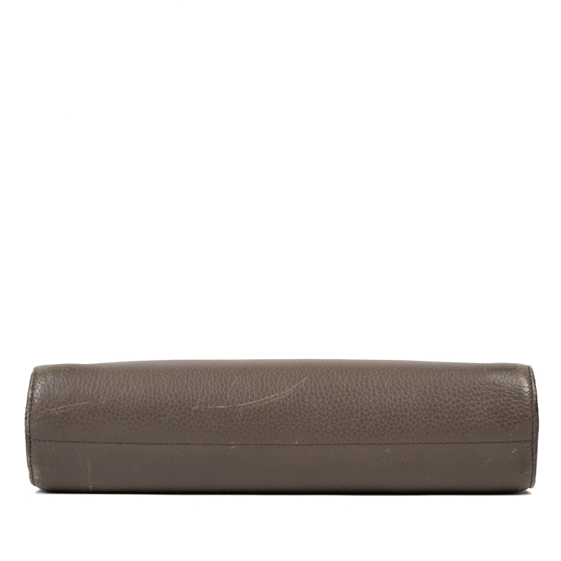 Authentic second-hand vintage Delvaux Taupe Leather Shoulder Bag buy online webshop LabelLOV