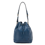 Authentieke tweedehands vintage Louis Vuitton Cyan Blue Epi Leather Large Noé Bucket Bag koop online webshop LabelLOV