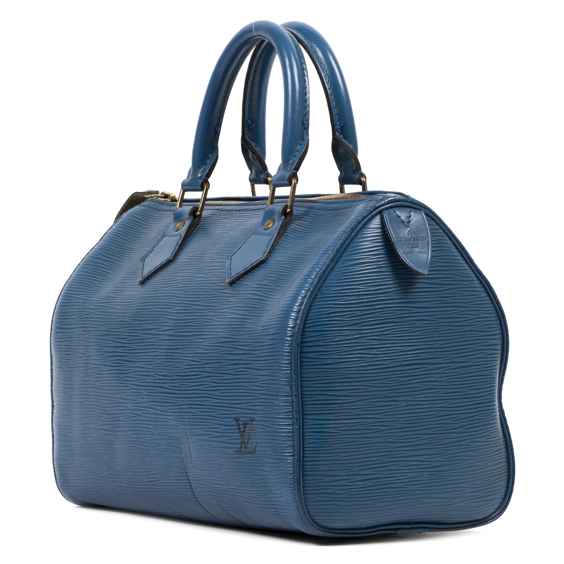 Authentic secondhand Louis Vuitton Blue Epi Speedy 25 Bag luxury vintage webshop fashion safe secure online shopping