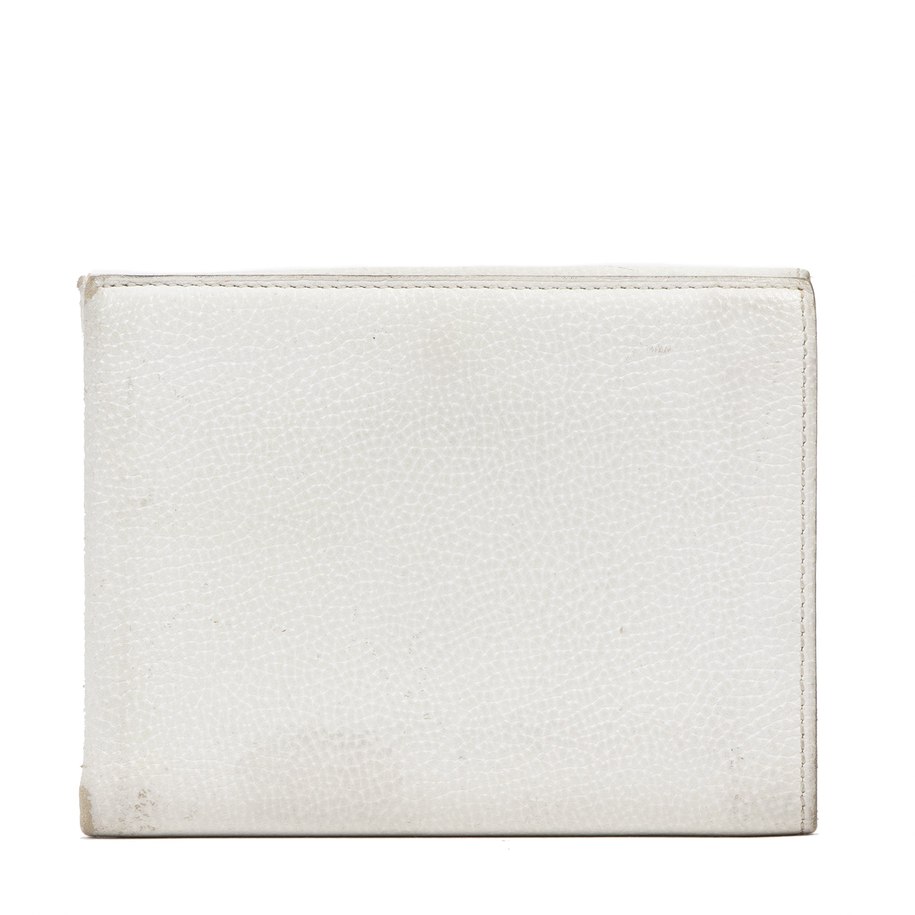 Portefeuille Delvaux en cuir blanc cassé