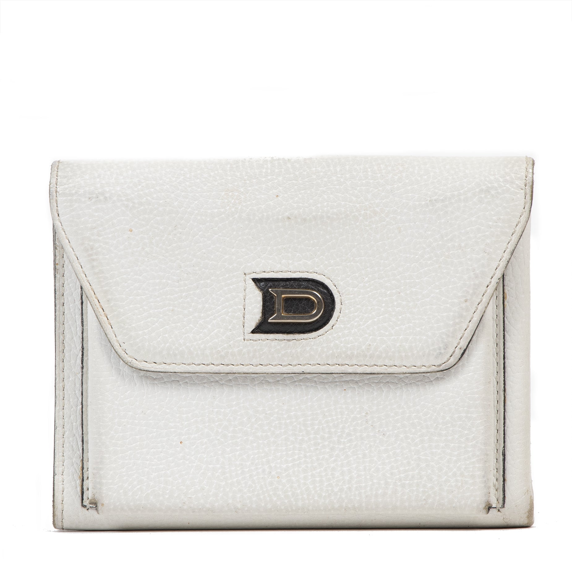 Portefeuille Delvaux en cuir blanc cassé
