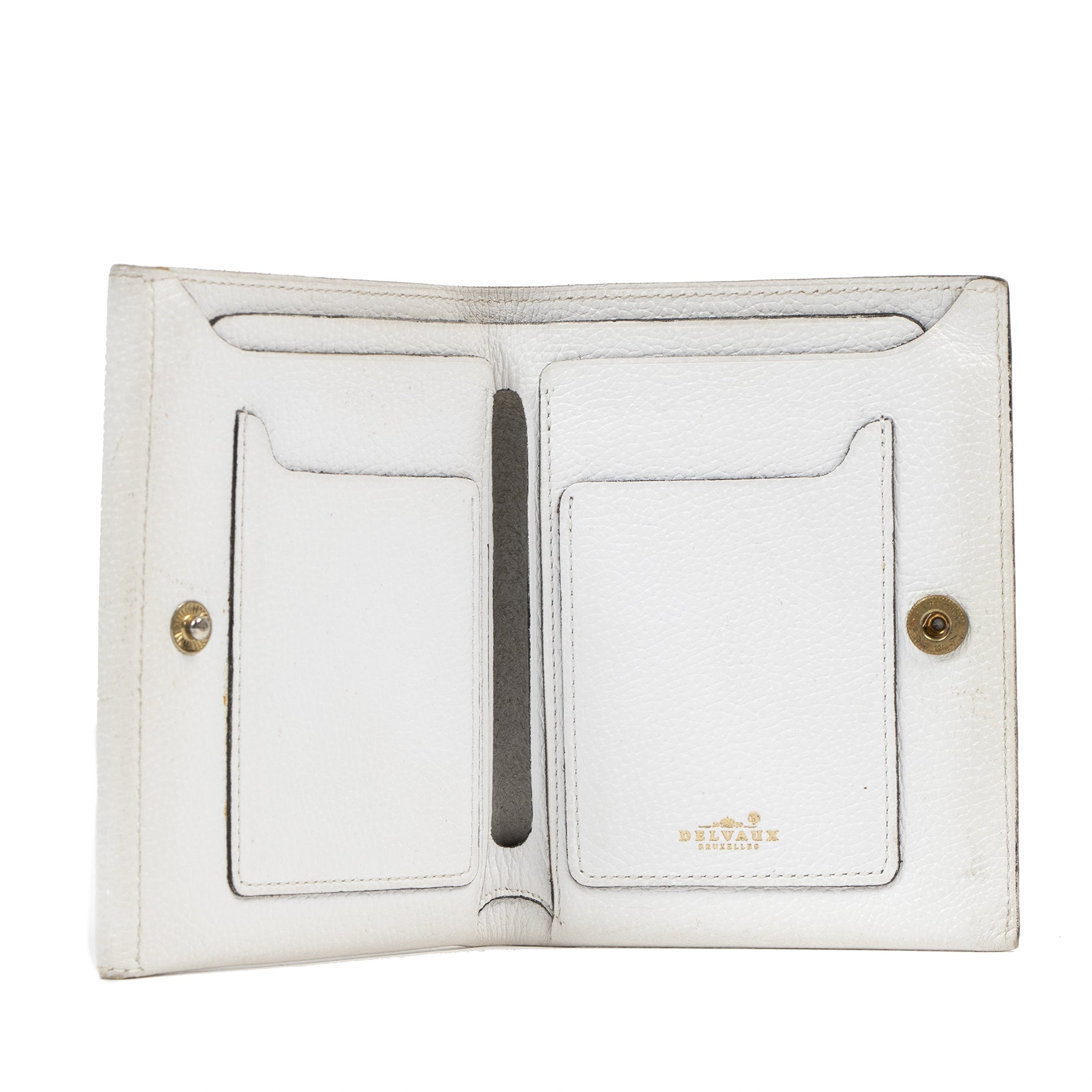 Portefeuille Delvaux en cuir blanc cassé