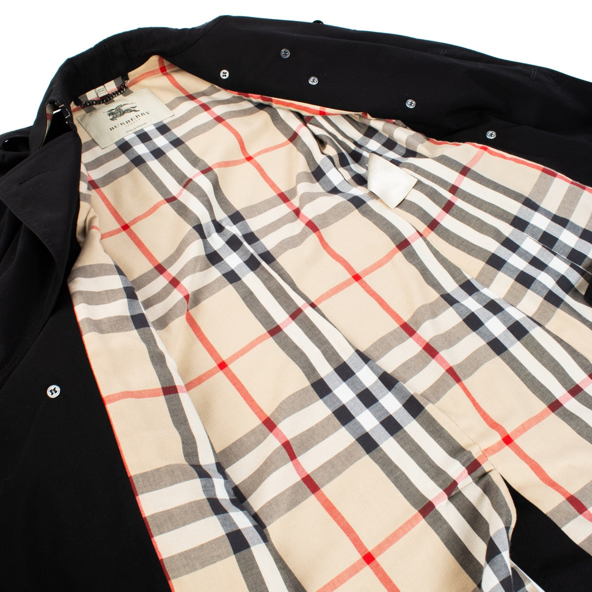 shop 100% authentic second hand Burberry Black Trench Coat - Size UK 8 on Labellov.com