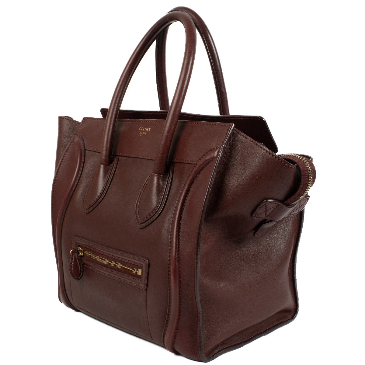 Celine Burgundy Calfskin Mini Luggage Bag