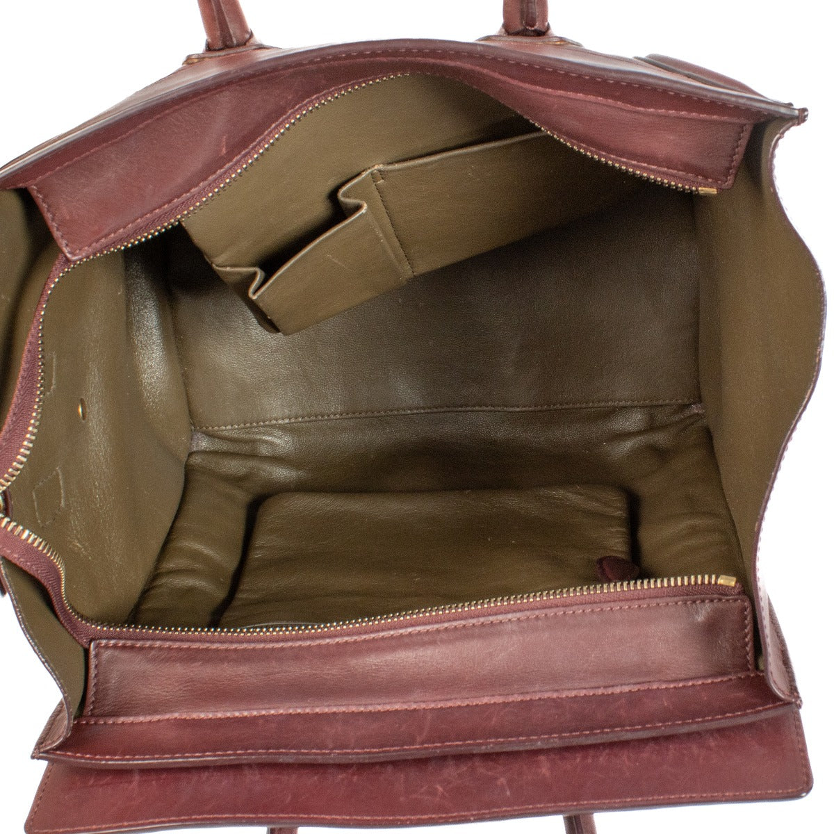 Celine Burgundy Kalfsleer Mini Luggage Tas