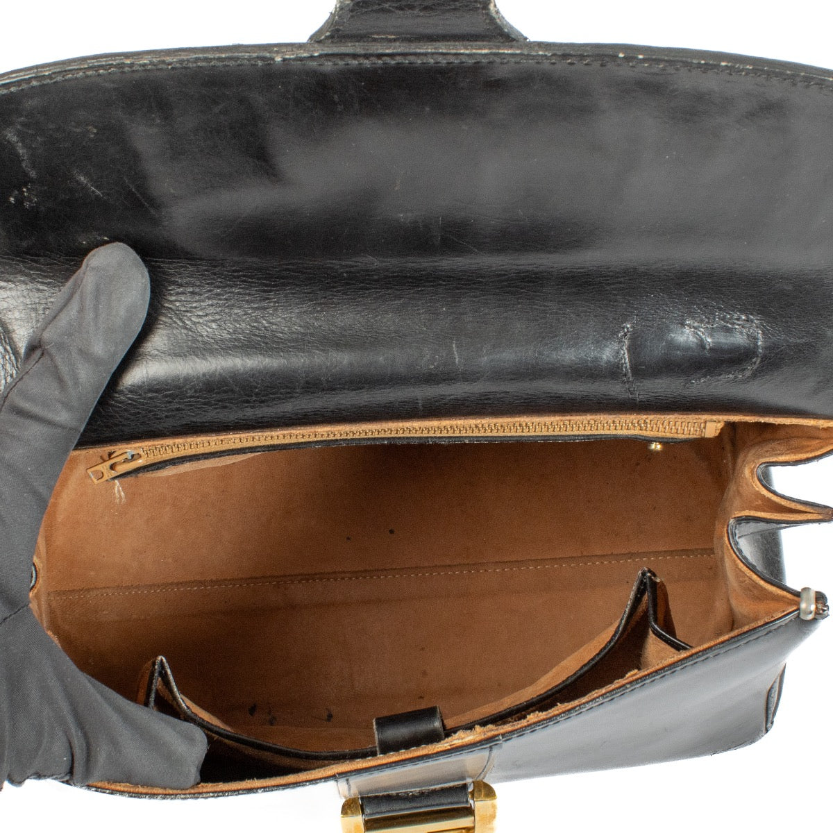 Delvaux Brillant MM Vintage en cuir box noir
