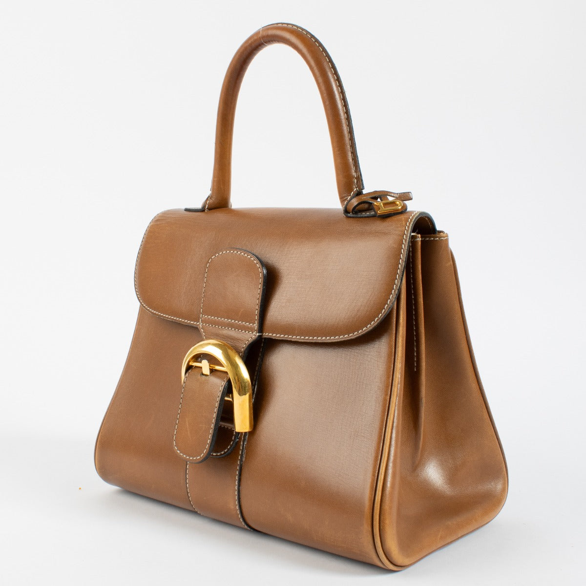 Delvaux Camel Glad Leer Vintage Brillant PM