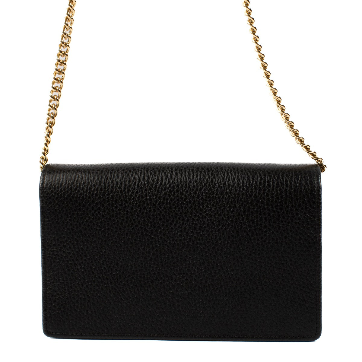 shop 100% authentic second hand Gucci Black Leather GG Marmont Chain Mini Bag on Labellov.com