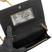 shop 100% authentic second hand Gucci Black Leather GG Marmont Chain Mini Bag on Labellov.com