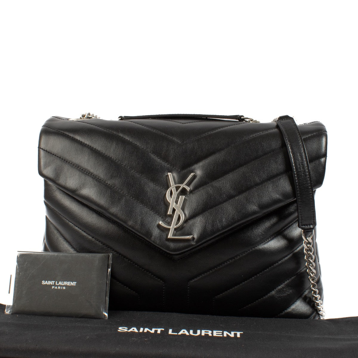shop 100% authentic second hand Saint Laurent Black Quilted Leather Medium Loulou Bag on Labellov.com